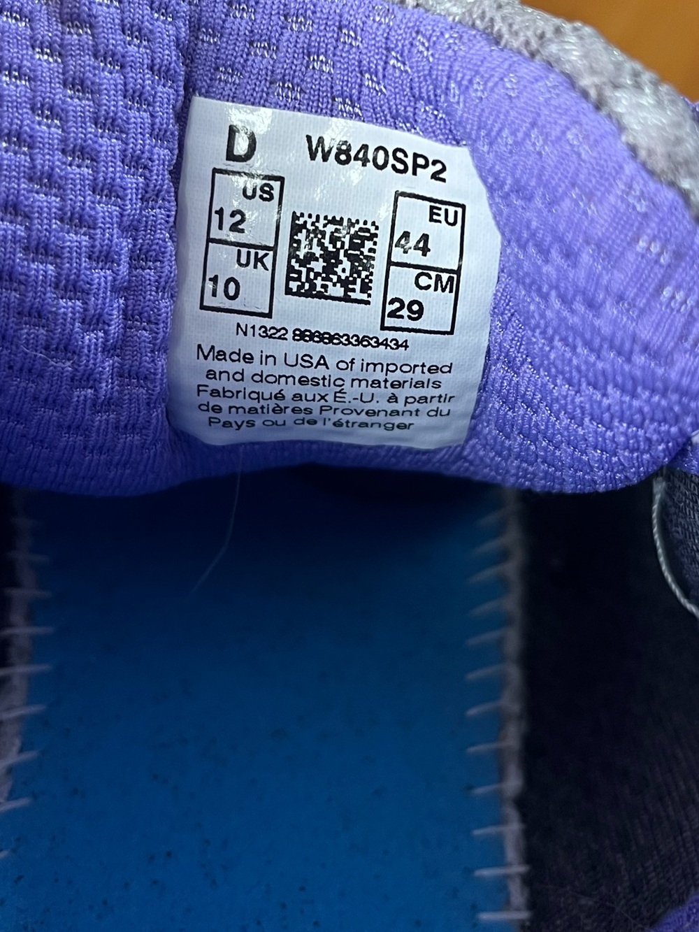 New Balance Silver and Purple Men’s Size 12 Athletic Sneakers - Picture 2 of 7